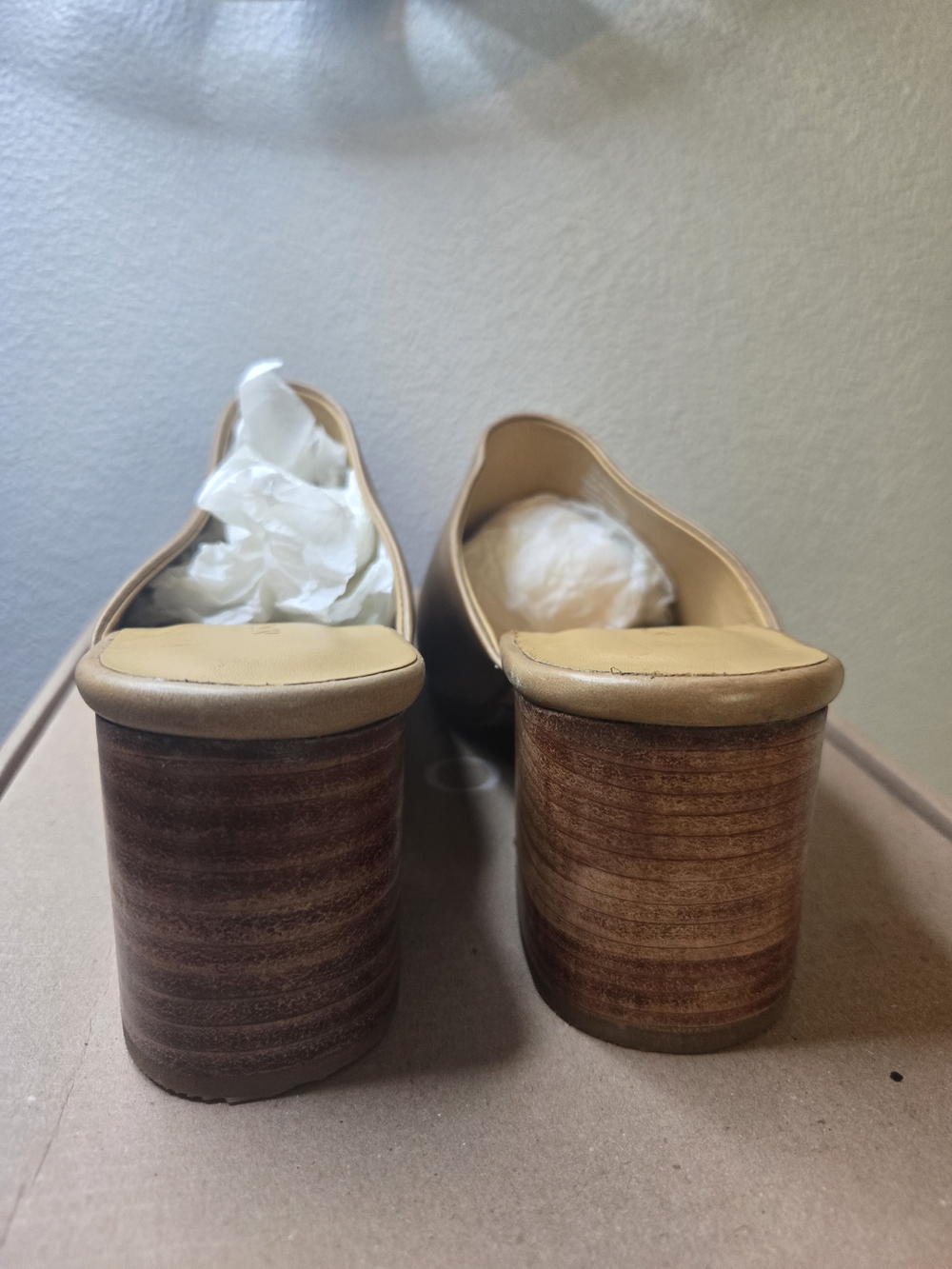 Nisolo All Day Womens Tan Leather Block Heel Mules Sz 8.5 New Flawed Ret $170 - Picture 7 of 12